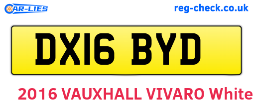 DX16BYD are the vehicle registration plates.