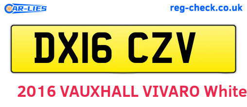 DX16CZV are the vehicle registration plates.