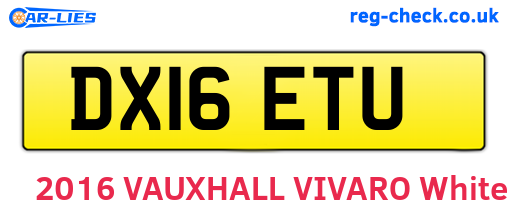 DX16ETU are the vehicle registration plates.