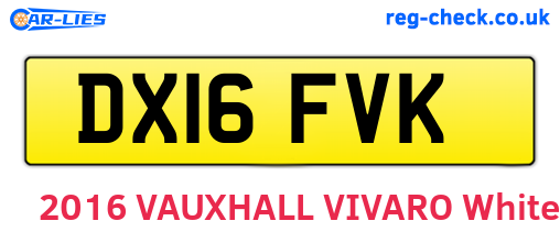 DX16FVK are the vehicle registration plates.