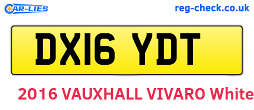 DX16YDT are the vehicle registration plates.