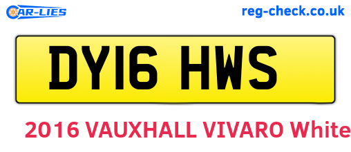 DY16HWS are the vehicle registration plates.