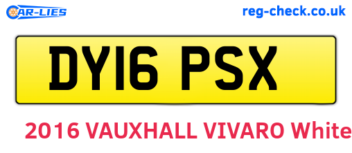 DY16PSX are the vehicle registration plates.