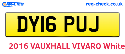 DY16PUJ are the vehicle registration plates.
