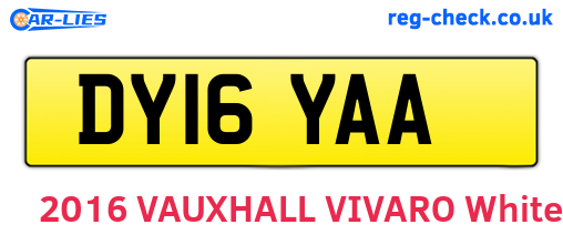 DY16YAA are the vehicle registration plates.