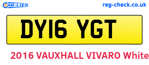 DY16YGT are the vehicle registration plates.