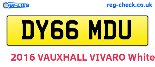 DY66MDU are the vehicle registration plates.