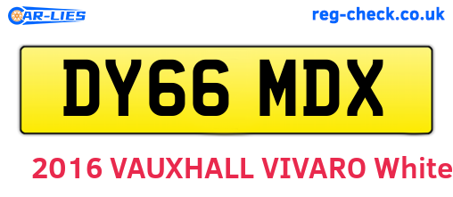 DY66MDX are the vehicle registration plates.