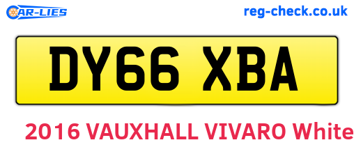 DY66XBA are the vehicle registration plates.