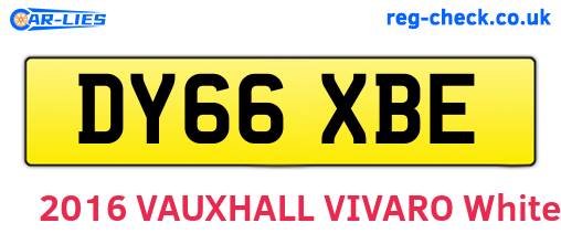DY66XBE are the vehicle registration plates.