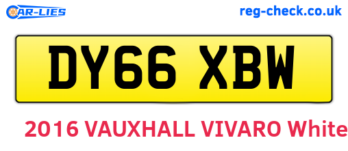 DY66XBW are the vehicle registration plates.