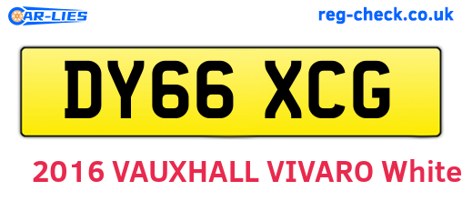 DY66XCG are the vehicle registration plates.
