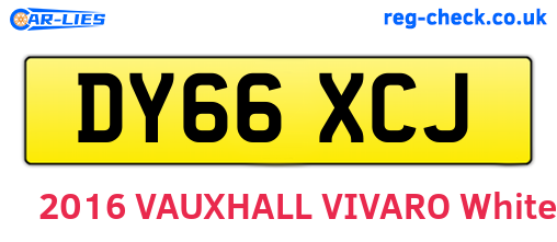 DY66XCJ are the vehicle registration plates.