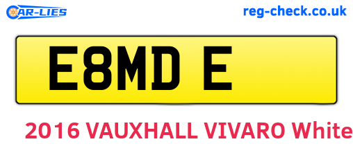 E8MDE are the vehicle registration plates.
