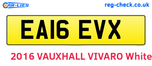 EA16EVX are the vehicle registration plates.