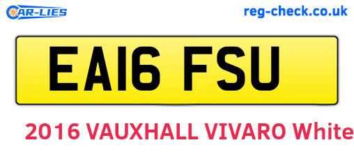 EA16FSU are the vehicle registration plates.