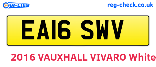 EA16SWV are the vehicle registration plates.
