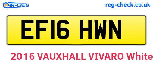 EF16HWN are the vehicle registration plates.
