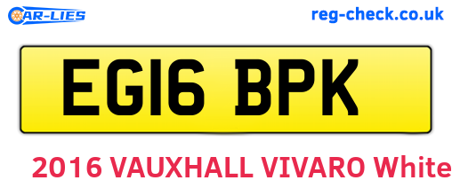 EG16BPK are the vehicle registration plates.