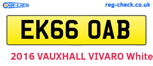 EK66OAB are the vehicle registration plates.