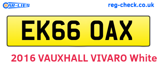 EK66OAX are the vehicle registration plates.