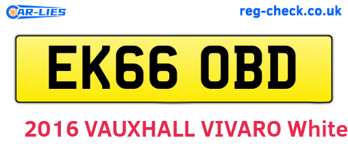 EK66OBD are the vehicle registration plates.