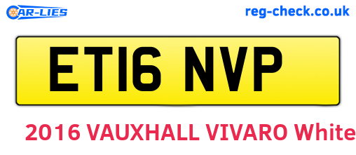ET16NVP are the vehicle registration plates.