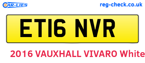 ET16NVR are the vehicle registration plates.