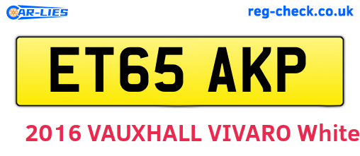 ET65AKP are the vehicle registration plates.
