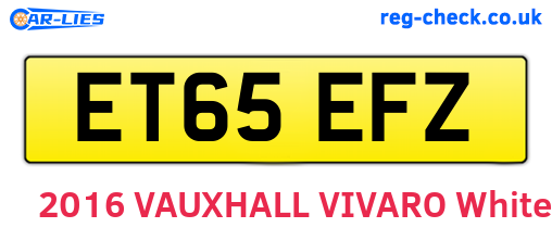 ET65EFZ are the vehicle registration plates.