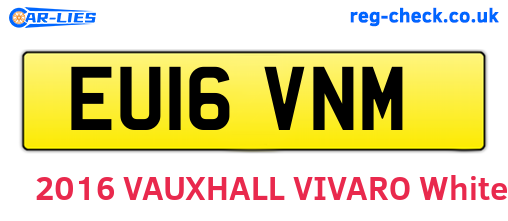 EU16VNM are the vehicle registration plates.
