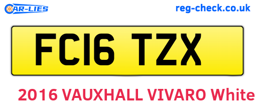 FC16TZX are the vehicle registration plates.