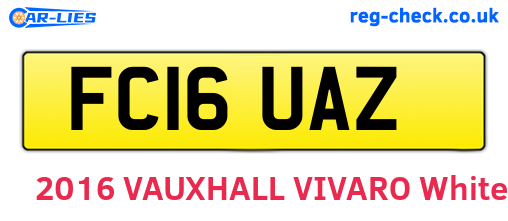FC16UAZ are the vehicle registration plates.