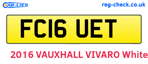 FC16UET are the vehicle registration plates.