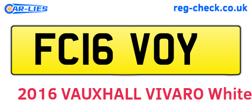 FC16VOY are the vehicle registration plates.