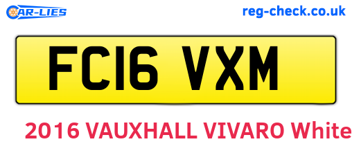 FC16VXM are the vehicle registration plates.