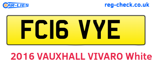 FC16VYE are the vehicle registration plates.
