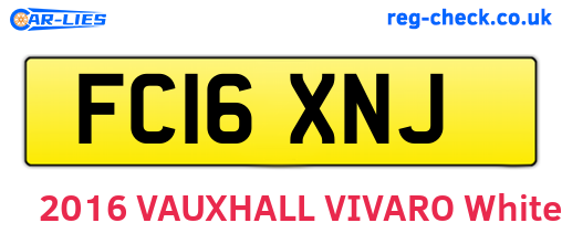 FC16XNJ are the vehicle registration plates.
