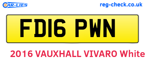 FD16PWN are the vehicle registration plates.