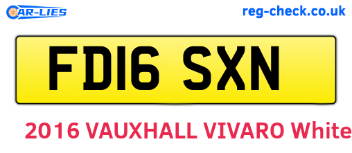 FD16SXN are the vehicle registration plates.