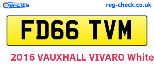 FD66TVM are the vehicle registration plates.
