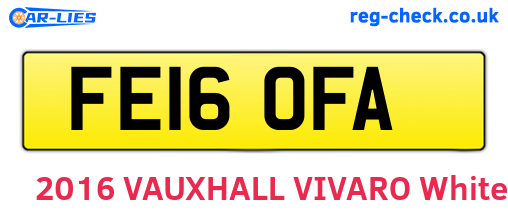 FE16OFA are the vehicle registration plates.