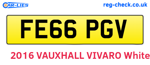 FE66PGV are the vehicle registration plates.
