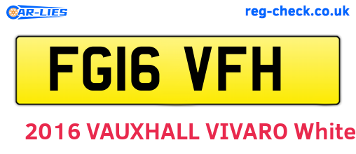 FG16VFH are the vehicle registration plates.
