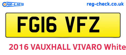 FG16VFZ are the vehicle registration plates.