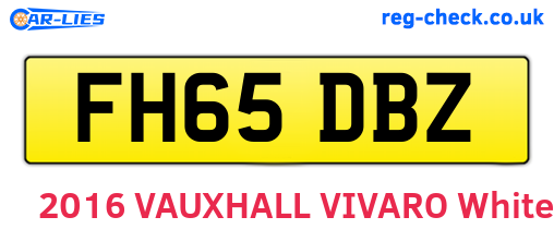 FH65DBZ are the vehicle registration plates.