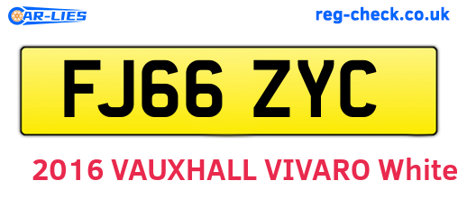 FJ66ZYC are the vehicle registration plates.