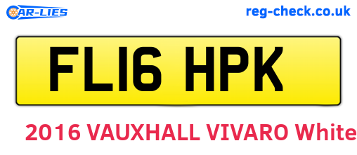 FL16HPK are the vehicle registration plates.