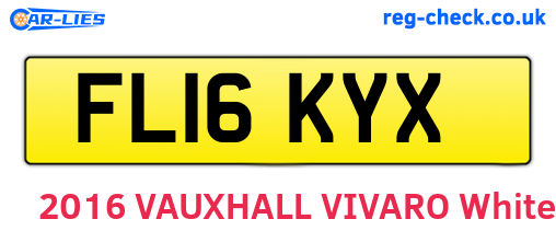 FL16KYX are the vehicle registration plates.