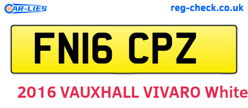 FN16CPZ are the vehicle registration plates.